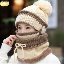 Load image into Gallery viewer, Women's Winter Knit Beanie Hat, Scarf, and Mask Set
