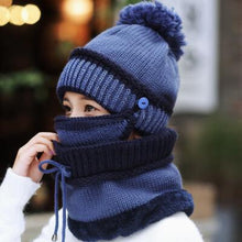 Load image into Gallery viewer, Women's Winter Knit Beanie Hat, Scarf, and Mask Set
